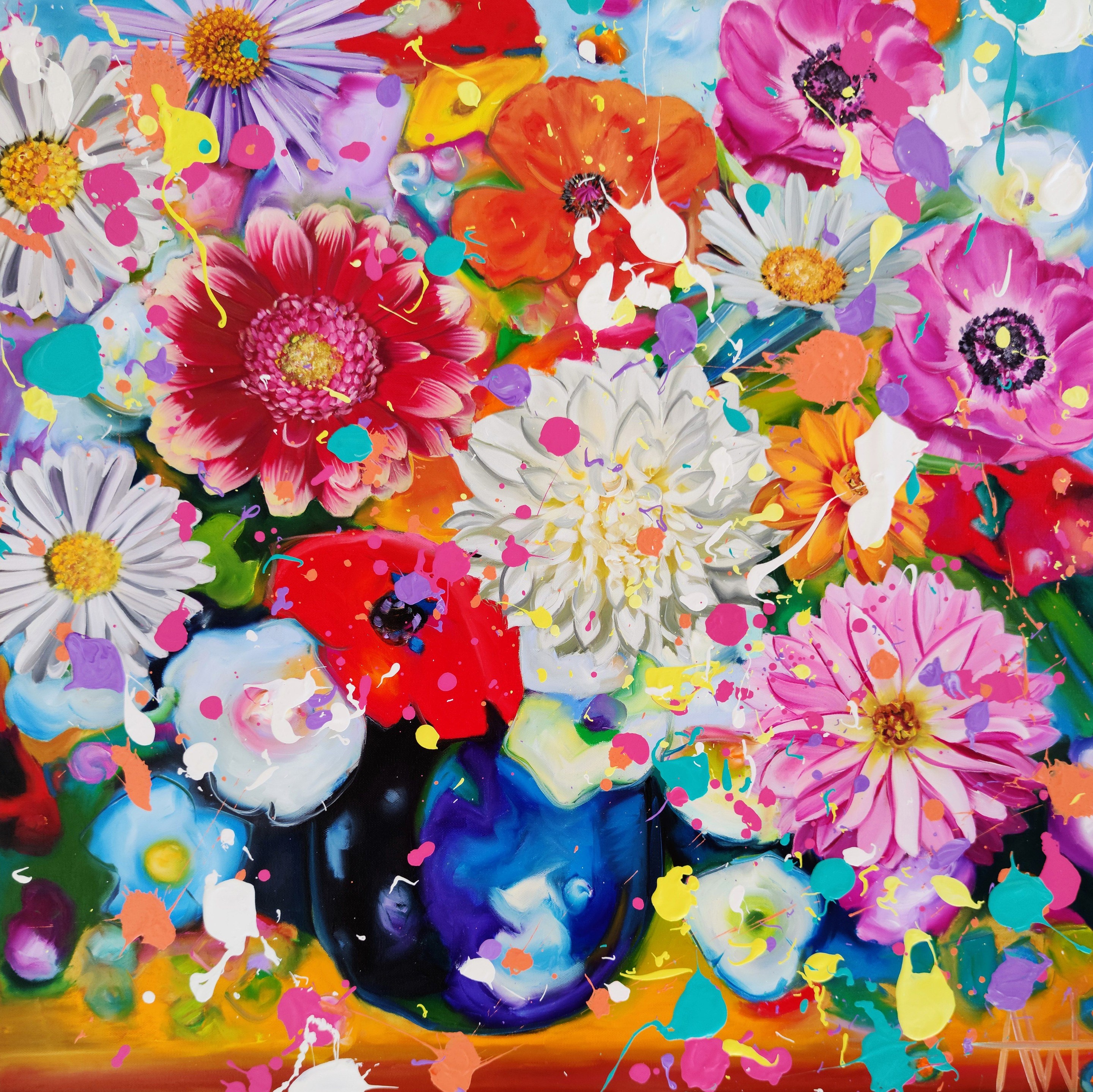 Angie Wright, Candy Color Blue Floral Vase Angie Wright, Candy Color Blue Floral Vase