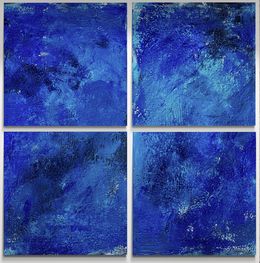 Peinture, Beyond the sea no. 2224 large blue abstract - set, Anita Kaufmann