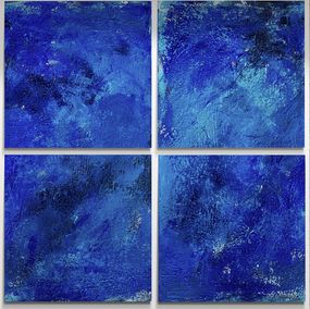 Gemälde, Beyond the sea no. 2224 large blue abstract - set, Anita Kaufmann