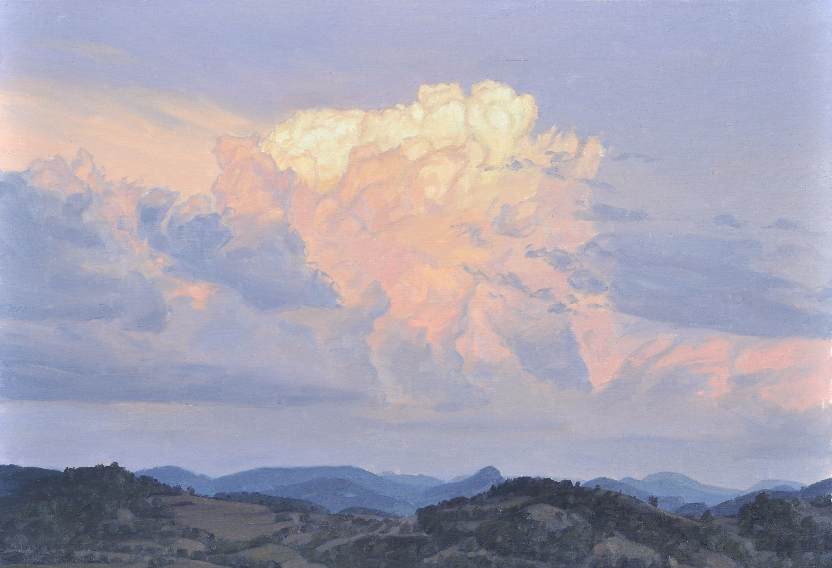 Anne Baudequin, August 5, twilight on the Velay mountains Anne Baudequin, August 5, twilight on the Velay mountains