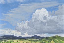Painting, June, clouds, Mount Jalore, Anne Baudequin