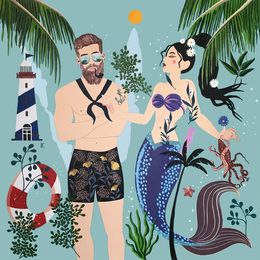 Gemälde, The Sailor and the Mermaid - Lighthouse, Artemisia Fine Art