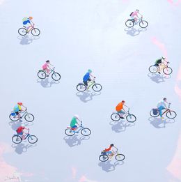Gemälde, Riding on a bike, Carlos Martin Jimenez