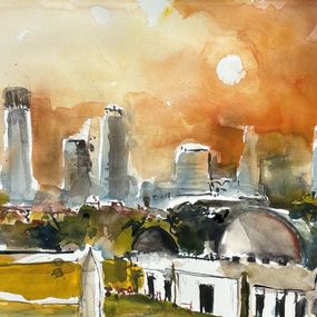 Gemälde, Evening Skyline: Los Angeles, Daniel Clarke