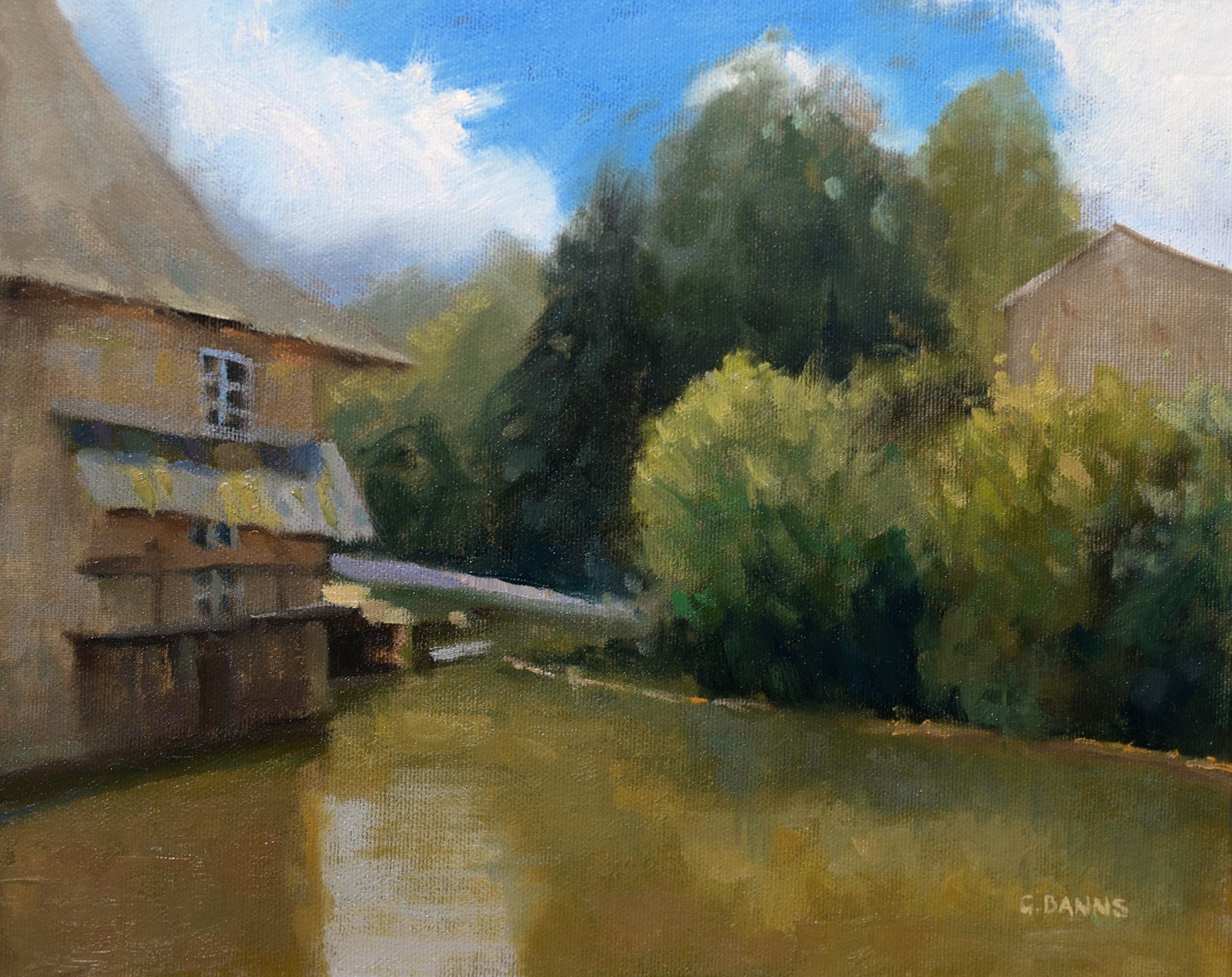 Gav Banns, Verteuil sur Charente Tanning Mill impressionism Gav Banns, Verteuil sur Charente Tanning Mill impressionism