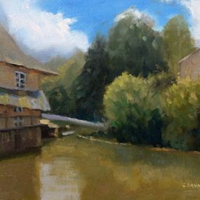Painting, Verteuil sur Charente Tanning Mill impressionism, Gav Banns