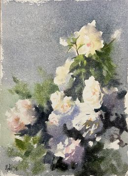 Gemälde, White Flower_02, Helal Uddin