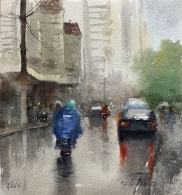 Gemälde, Shanghai Rainy day, Helal Uddin