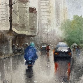 Gemälde, Shanghai Rainy day, Helal Uddin