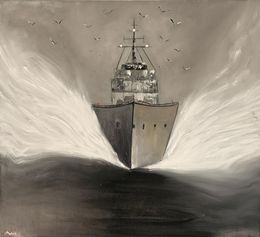 Gemälde, Ship in the fog, Mariusz Makula