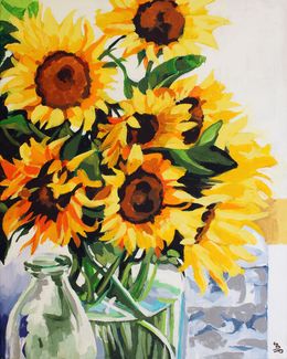 Painting, Sunflowers in Glass, Melinda Patrick