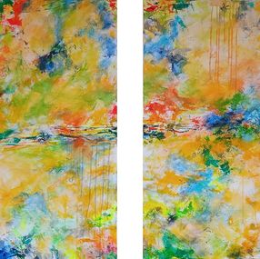 Gemälde, Abstract Mediterranean Sunset, Susan Wooler