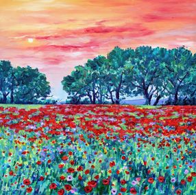 Gemälde, Evening Poppies, Zoe Elizabeth Norman
