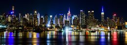 Photography, Panoramic view of New York City, Midtown Manhattan Skyline at night, Beyti Barbaros