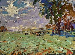 Gemälde, Shepherd in the field, Ivanyuk Oleksiy