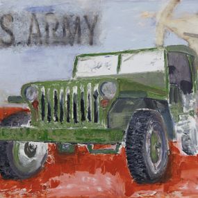 Gemälde, H 161 US Army - Série voitures anciennes, Michel Garnier dit Hush