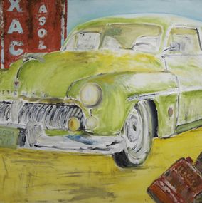 Gemälde, H 163 Texaco - Série voitures anciennes, Michel Garnier dit Hush