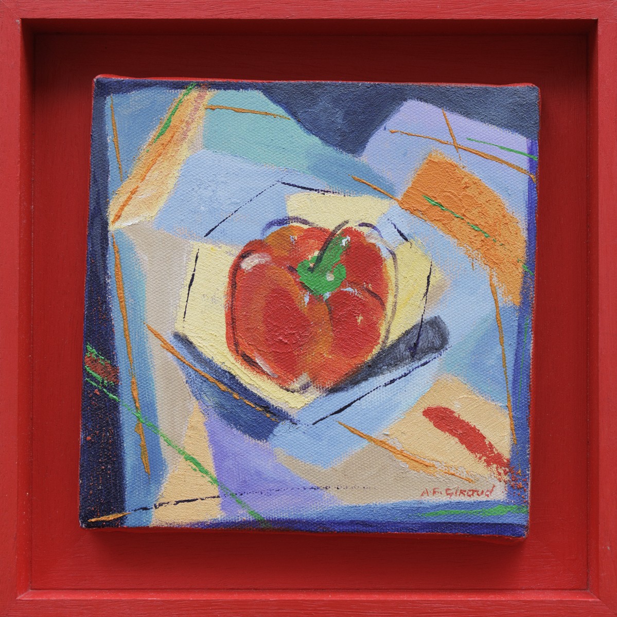 Annie-France Giroud, Poivron rouge - série légumes et fruits aux couleurs vives Annie-France Giroud, Poivron rouge - série légumes et fruits aux couleurs vives