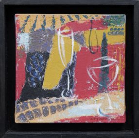 Gemälde, Vigne et vin - Abstraction graphique autour du vin, Annie-France Giroud