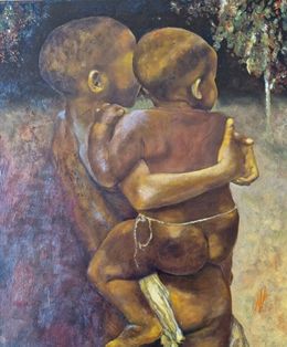 Painting, Enfants d'Afrique, Nicole Lavigne