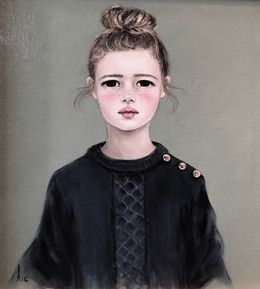 Peinture, La petite fille de la plage, Laurence Chouzenoux