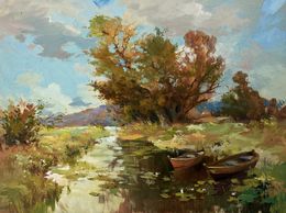 Gemälde, A moment of silence by the river, Suprunchuk Yuriy