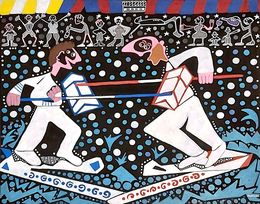 Painting, Water Jousting, Mike Jacobs