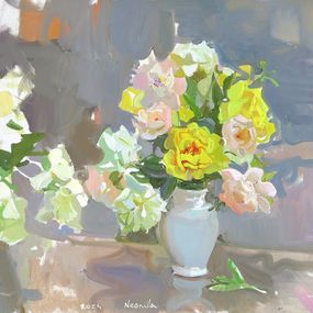 Gemälde, Yellow peonies, Neonilla Medvedeva