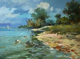 Gemälde, Summer day by the shore, Suprunchuk Yuriy