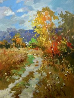 Gemälde, Steps on an autumn meadow, Suprunchuk Yuriy