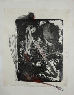 Gemälde, Suite en négatif, bégaiement en noir et rouge, Daniel Nadaud