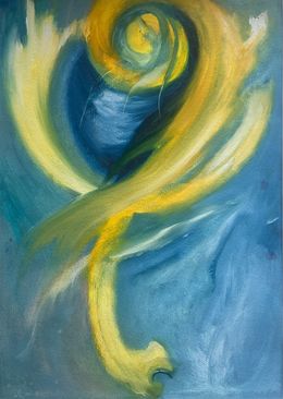 Painting, Form born from Aqua and Lemon, Deanne Eccles