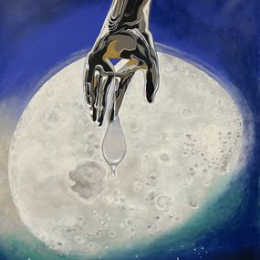 Gemälde, H20 4D Moon, Angelo Art