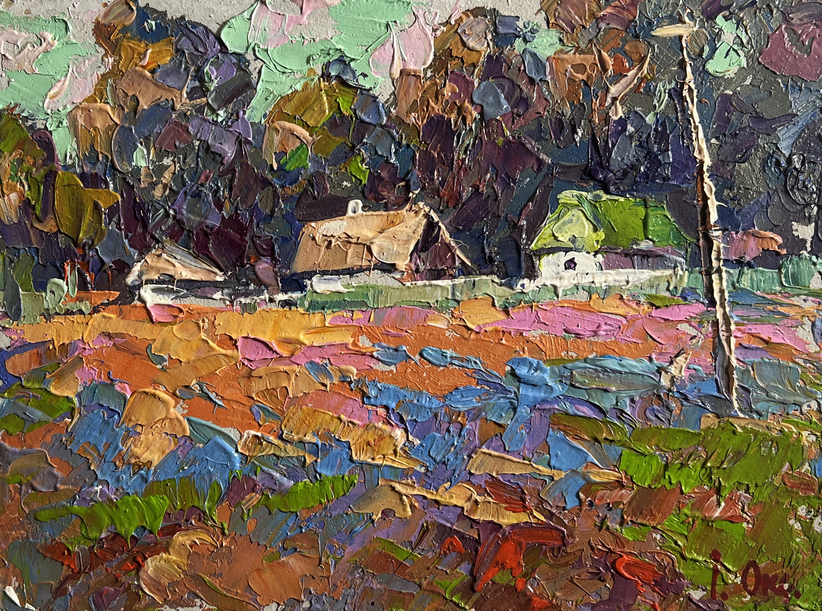Oksana Ivanyuk, Colourful fields and village Oksana Ivanyuk, Colourful fields and village
