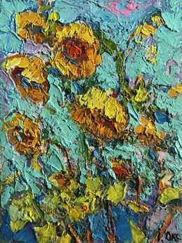Painting, Sunflowers in the field, Oksana Ivanyuk