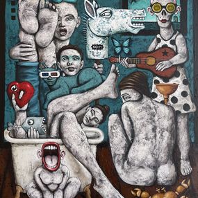 Gemälde, La tête sous l'eau et les jambes en l'air, Nicolas Monjo