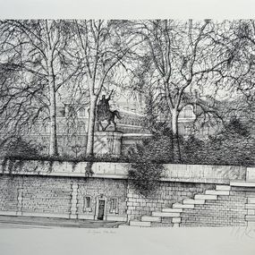 Print, Le square Notre-Dame, Paris, Jean Carzou