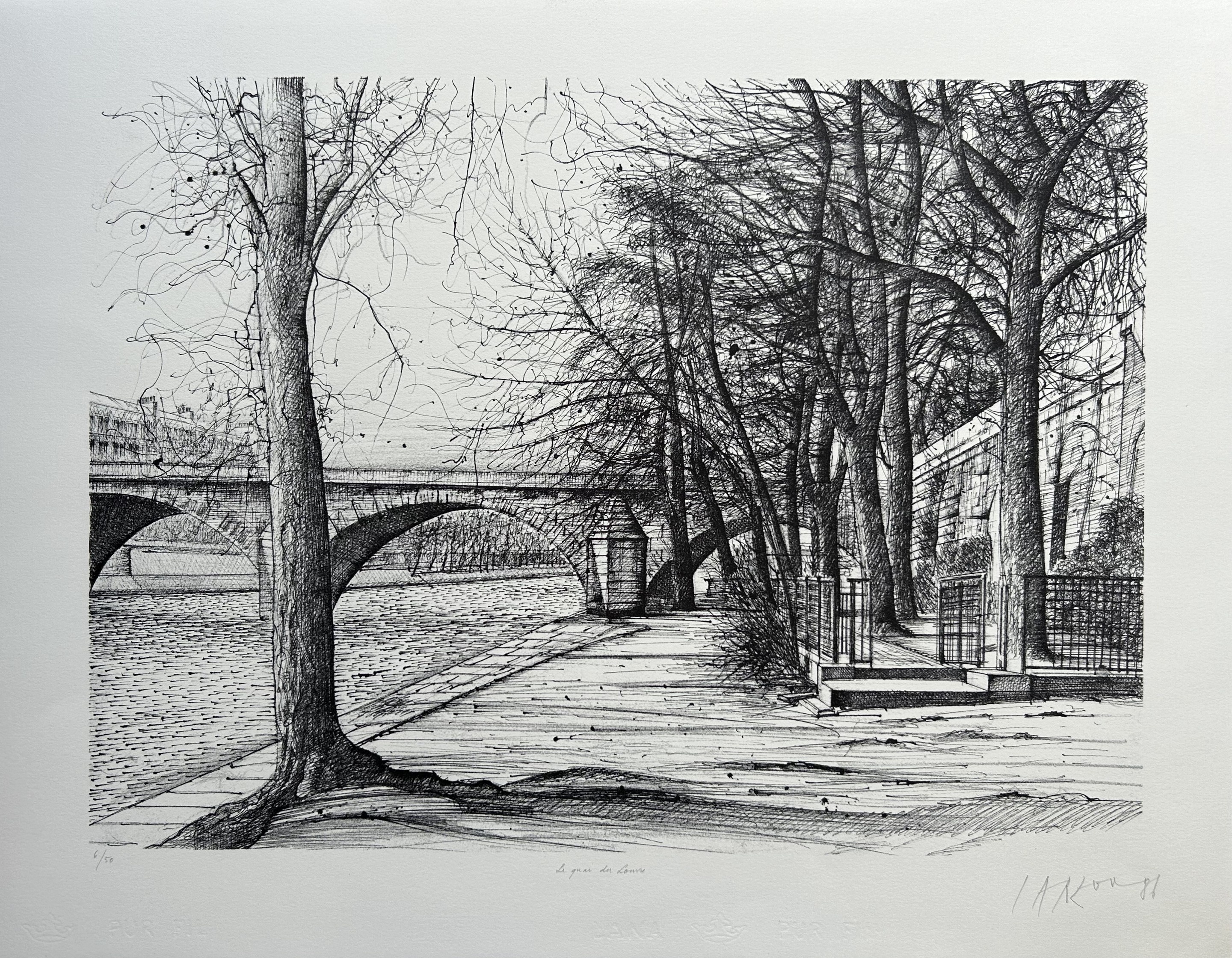 Jean Carzou, Le quai du Louvre, Paris Jean Carzou, Le quai du Louvre, Paris