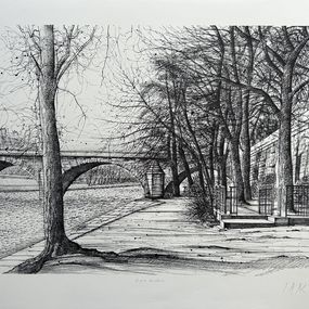 Print, Le quai du Louvre, Paris, Jean Carzou