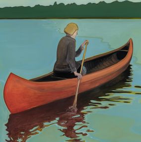Gemälde, The Woman In the Red Canoe, Donovan Rose