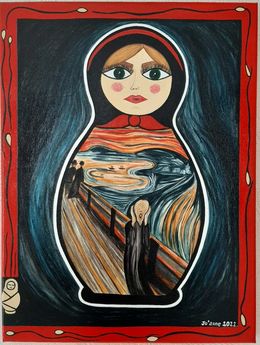 Gemälde, Quand ma matrioshka rencontre Munch, Fridouch'ka