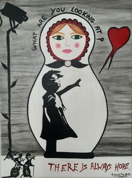 Gemälde, Quand ma matrioshka rencontre Banksy, Fridouch'ka