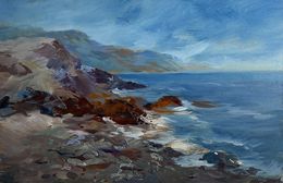 Gemälde, Sea waves are beating against the shore, Suprunchuk Yuriy