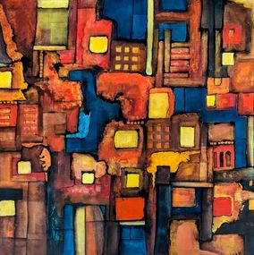 Peinture, Labyrinthe urbain, Sophie Cottin