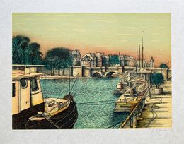 Print, Le Pont-Neuf, Paris, Jean Carzou