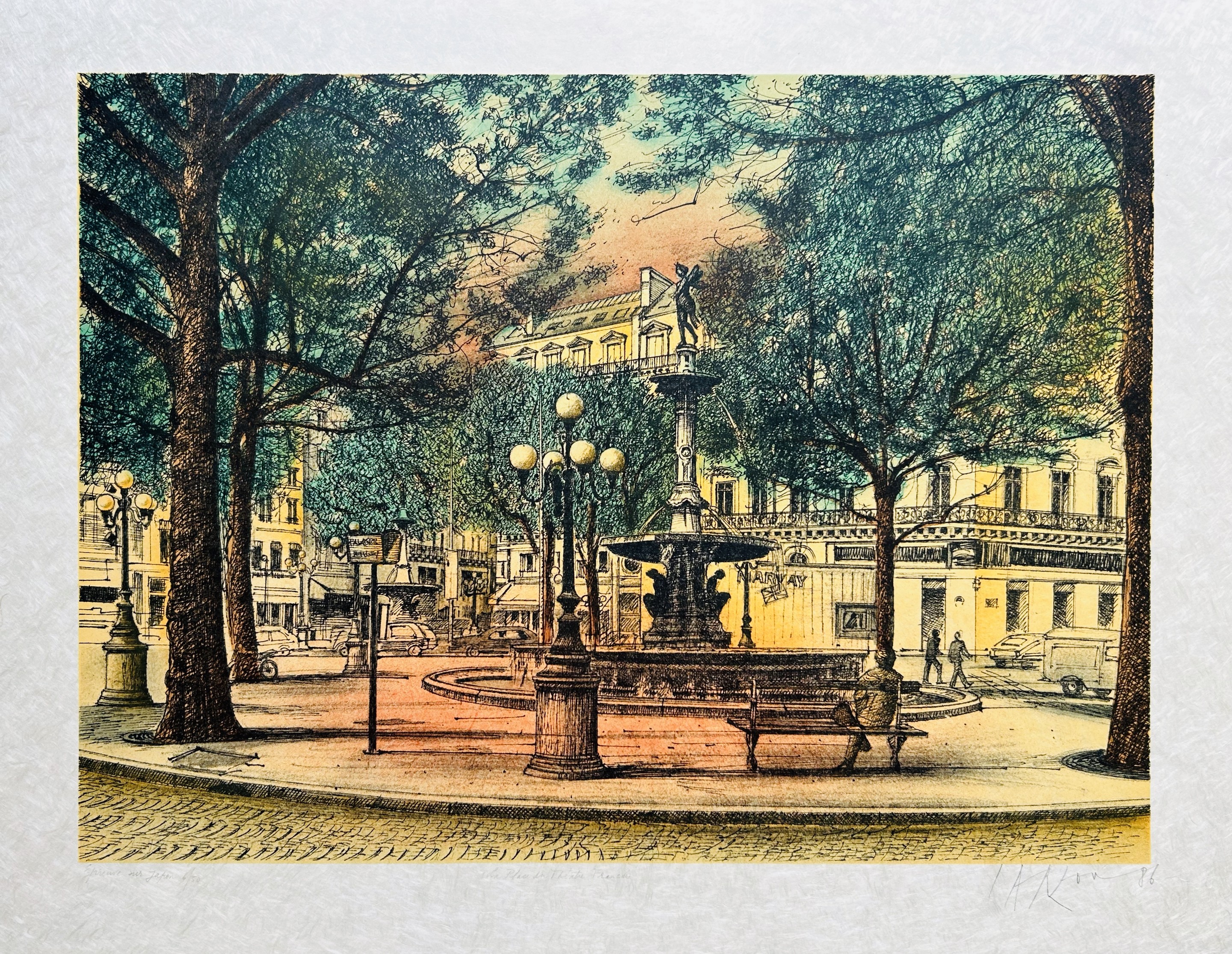 Jean Carzou, La place du Théâtre Français, Paris Jean Carzou, La place du Théâtre Français, Paris