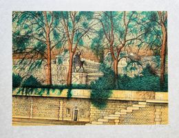 Print, La square Notre-Dame, Paris, Jean Carzou