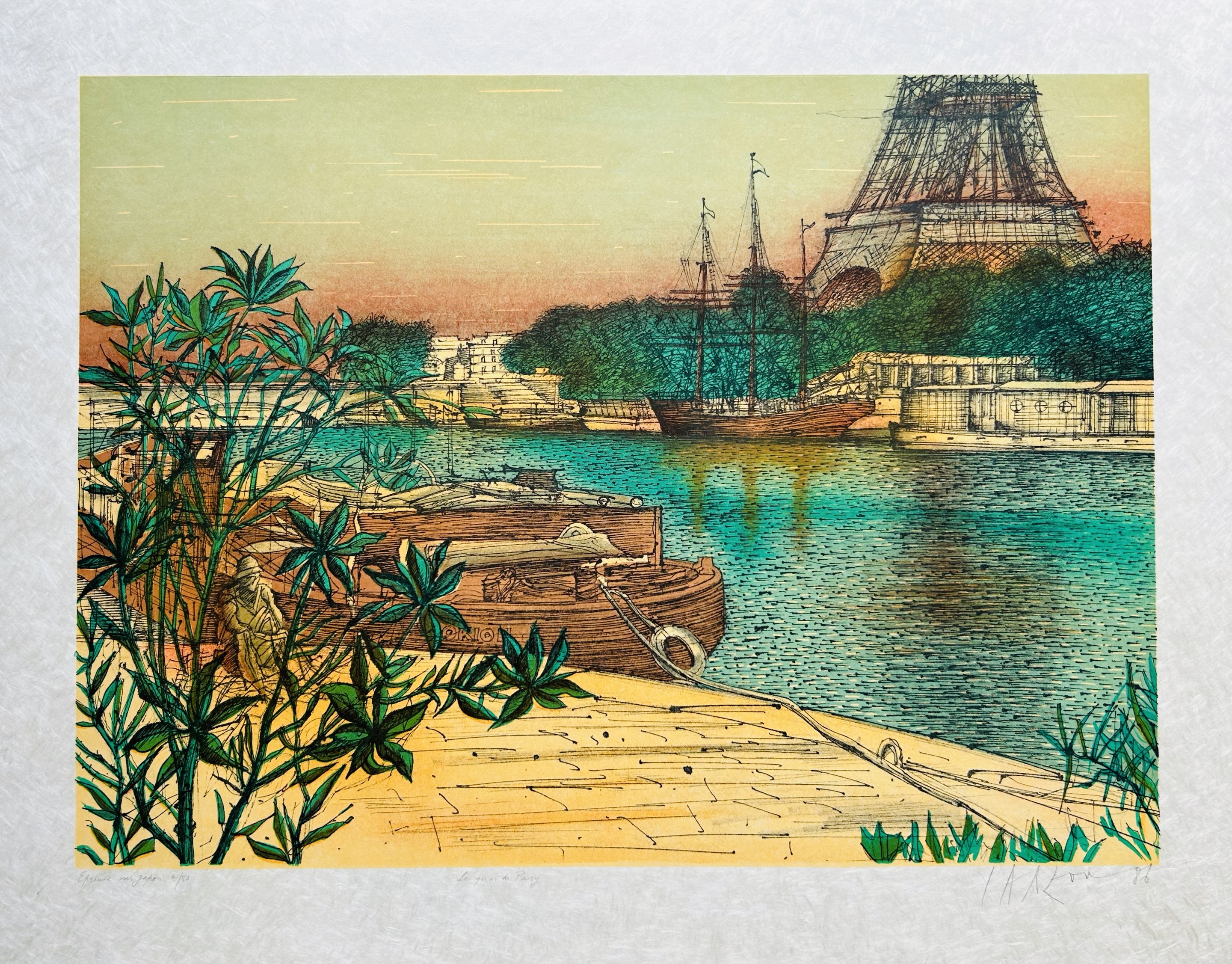 Jean Carzou, Le quai de Passy, Paris Jean Carzou, Le quai de Passy, Paris