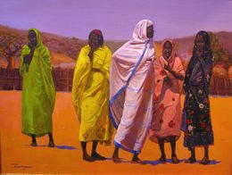 Peinture, African women, Madalena Zampassi