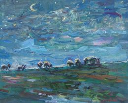 Peinture, Evening in Poronin. Poland, Madalena Zampassi
